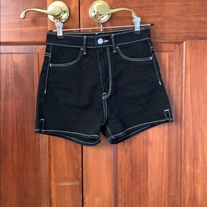 black jean shorts